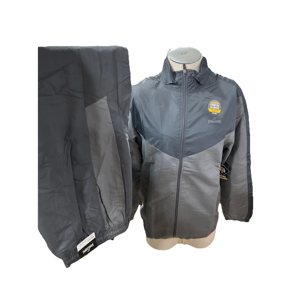 Spalding Track 2 Piece Set Windbreaker Mens Medium Grey Running
